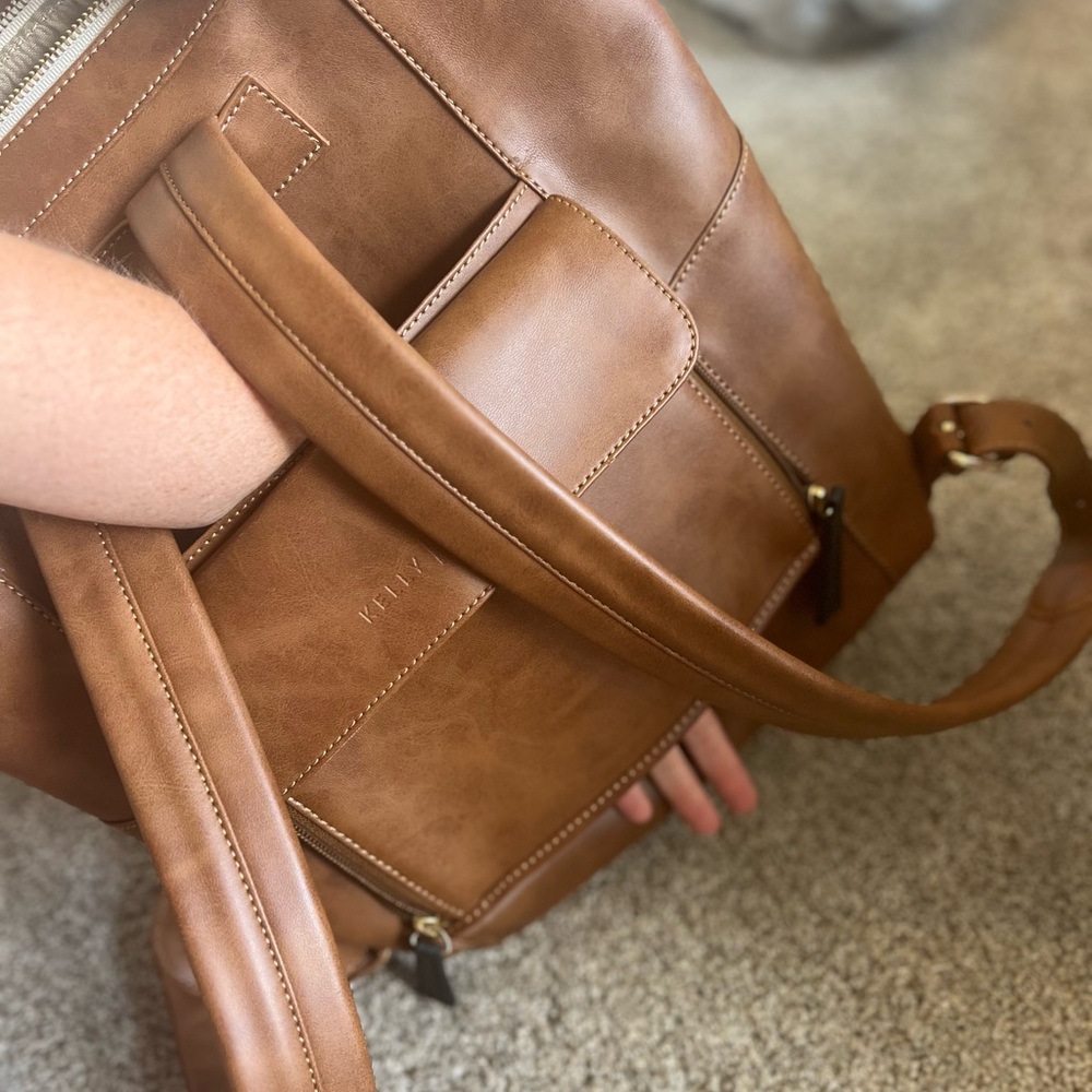 Kelly Moore Tan Leather Backpack - Picture 3 of 6